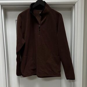 Men's Brown Half-Zip fleece Sweater size large